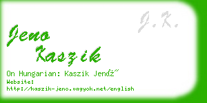 jeno kaszik business card